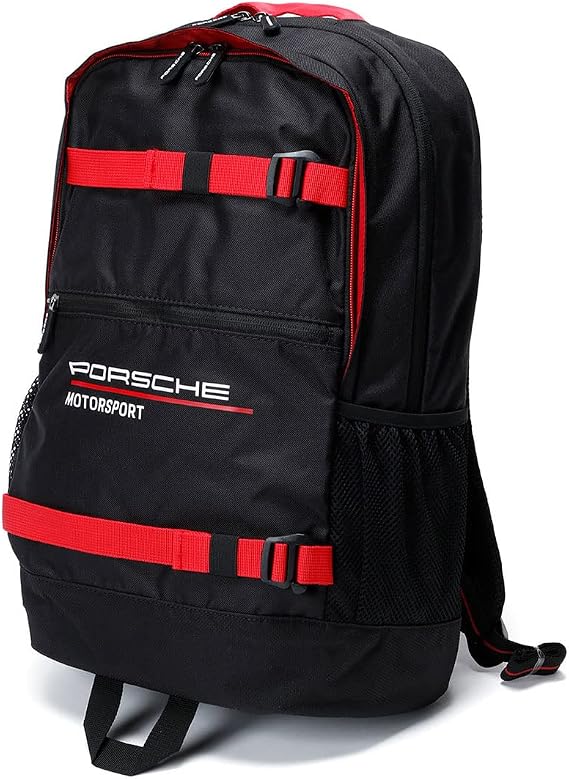 Porsche Motorsport Backpack | Padded laptop pocket, Mesh bottle pockets, Padded shoulder straps, Double-zip main compartment, Front zip pocket