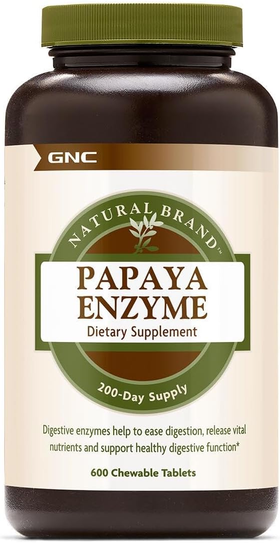 GNC Natural Brand Papaya Enzyme, 600 Chewable Tablets