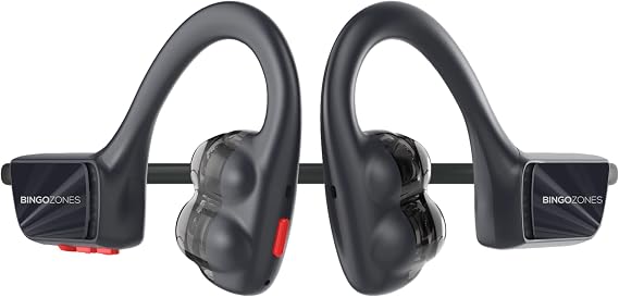 Bingozones Open-Ear Headphones Bluetooth Air Conduction Wireless Earphones for Workouts Cycling Running