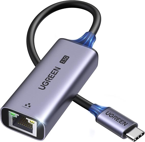 UGREEN USB C to Ethernet Adapter 2.5G, Aluminum Ethernet Adapter for Laptop | Type C (Thunderbolt 4/3 Compatible) to RJ45 Network Internet, Compatible for NAS, MacBook Air/Pro, XPS, iPhone 17 Pro/Max