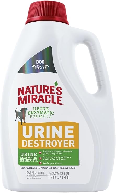 Nature's Miracle Dog Urine Destroyer, Dog Urine Stain Remover and Odor Control, White, 64 fl oz