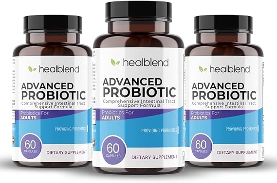 Probiotics for Digestive Health, 11.5 Billion CFU per Serving: DE111, Lactobacillus, Bifidobacterium, Acidophilus Probiotic Supplement, Bloating, Gas and Constipation Relief, 60 Capsules (3)