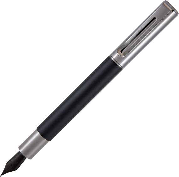 Monteverde USA Ritma Fountain Pen in Black Fine Nib Smooth JoWo Stainless Steel Refillable Ink Cartridge/Converter Ideal for Everyday Writing & Journaling