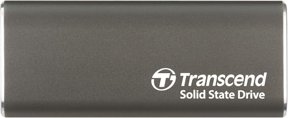 Transcend 500GB ESD265C Portable SSD 1050MB/s Aluminum, Type C, Iron Gray