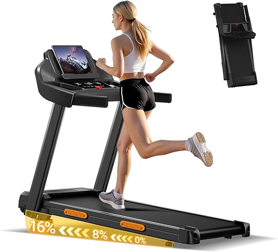 Auto/Manual InclineTreadmill for Home, Foldable Walking Pad 12KM/H, 180KG