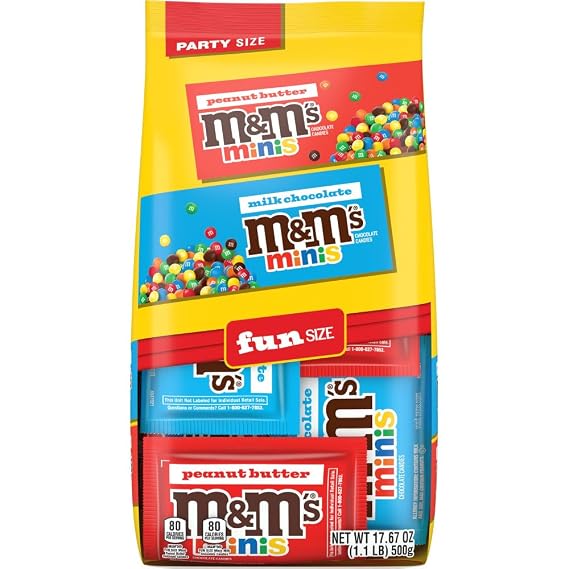 M&M'S Mixed Minis Fun Size Variety Pack, Party Size, 17.67 oz Candy Bag