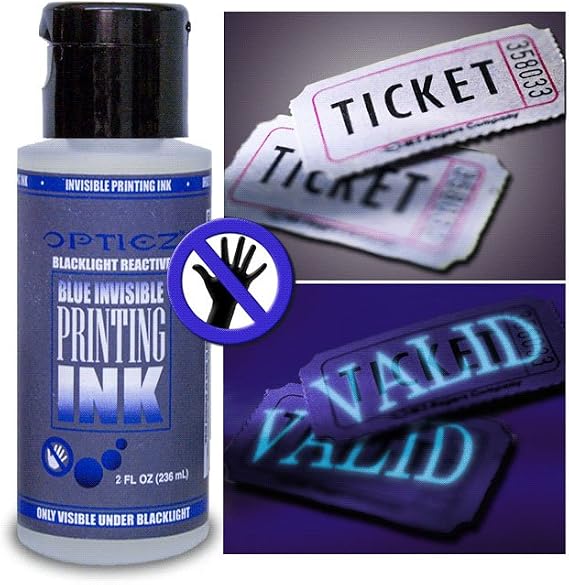 Opticz Industrial Invisible Blue UV Blacklight Reactive Ink (2 Ounce Bottle)