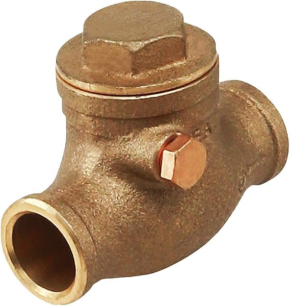 Everflow Supplies 210C001-NL 1" No Lead Brass Swing Check Valve With Solder Cups