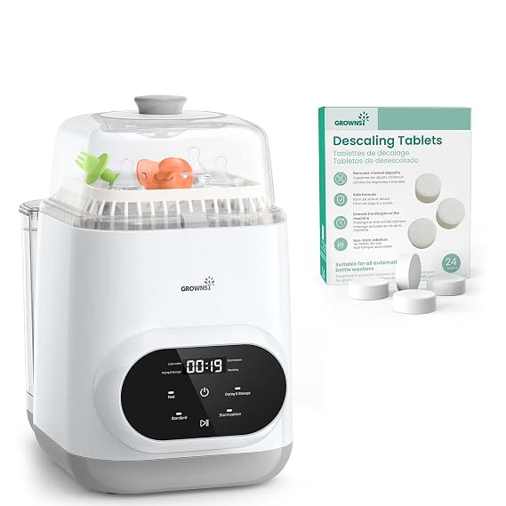 Grownsy EaseClean Bottle Washer Pro & 24 Count Descaling Tablets