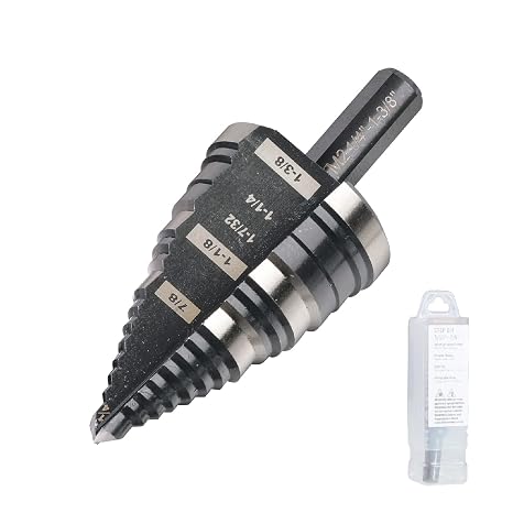 1/4"-1-3/8" M2 Step Drill Bit Unibit for Hole Drilling 5 Sizes