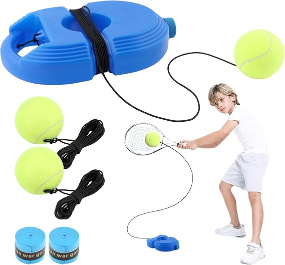 Tennis Trainer Rebound Ball with 3 String Balls,2 Tennis Racket Grip Tape