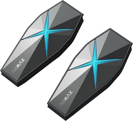 ASMAX F1 Motorcycle Bluetooth Headset, Voice-Control Helmet intercom Communication System, 10 Riders 1.8km Mesh Intercom, Fast Charging/Universal
