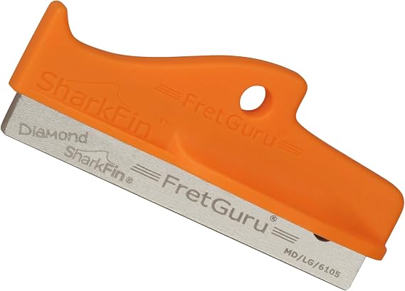 Diamond SharkFin Fret Crowning File | Professional luthier fret repair tool, Top-down ergonomic control, D.I.A. geometry for razor-thin crowns