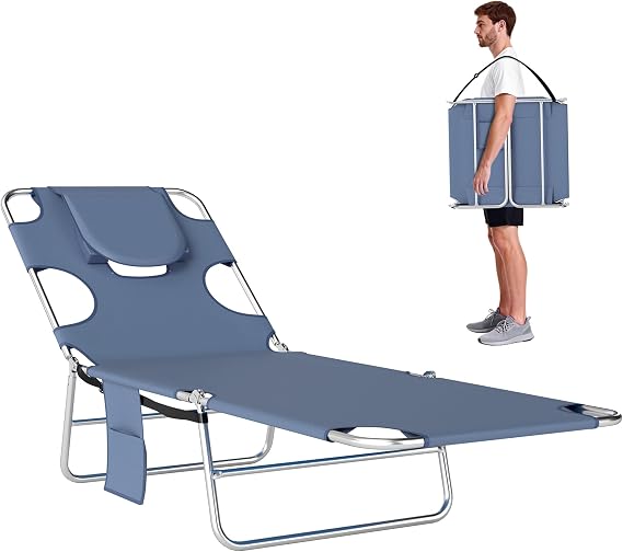 Outsunny Foldable Sun Loungers Beach Chaise Lounge Grey