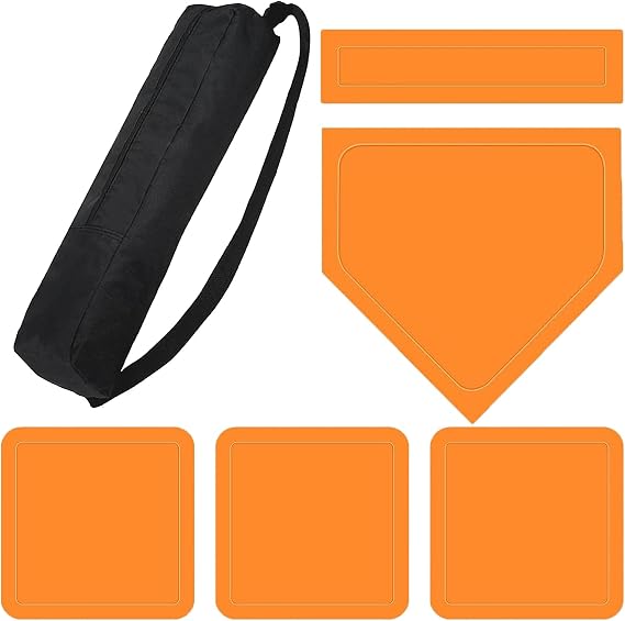 W-iffle Ball Bases, Thrown Down Baseball Bases, Backyard Kids Rubber Base Set, Skill Enhancement, Flexible Placement, 41x29x20cm/16.14x11.42x7.87 Inches, For Outdoor