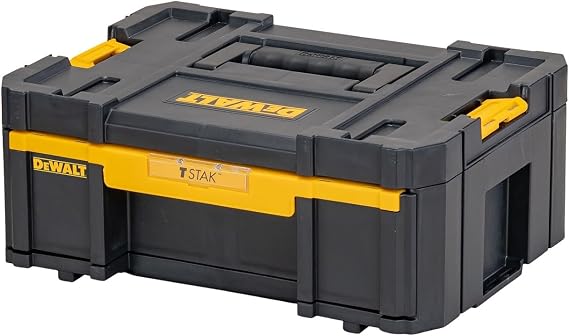 DeWALT TSTAK DWST17803 1-Tier Chest, Tool Box, Storage Case, Tool Box, Drawer Type, Stacking Storage, Detachable Case with Lid