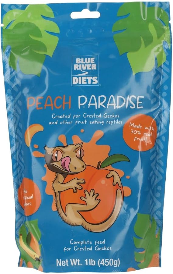 Blue River Diets Complete Crested Gecko Food - Peach 1lb (450g) | All Natural Gecko Food Made in The UK