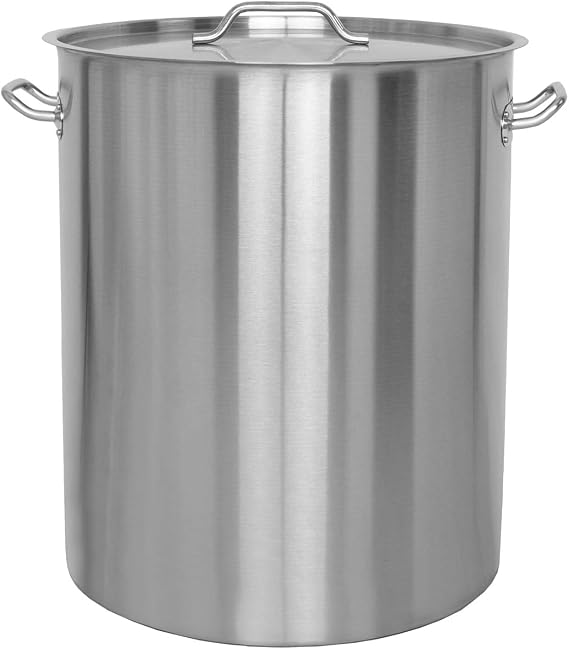 Beeketal 'BKT-115' Gastronomy Cooking Pot Approx. 111 Litres Stainless Steel with Strong Handles and Lid Suitable for All Hobs (Induction Gas Glass Ceramic) Ideal as a Soup Pot