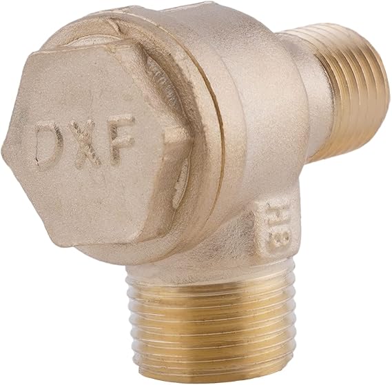Othmro 2 Way Brass Air Compressor Check Valve Male Threaded Pneumatic Accessory Air Compressor Valve Male Threaded Non-Return Check Valve Spare Parts Tube Connector Tool 0.63x0.55inch