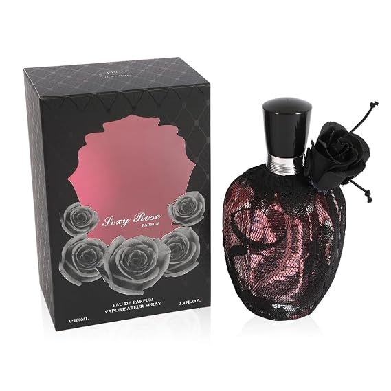 Sexy Rose Black Perfume for Women Powdery Floral Fruity Eau de Parfum Vanilla Rose Scent 100ml / 3.4 fl oz
