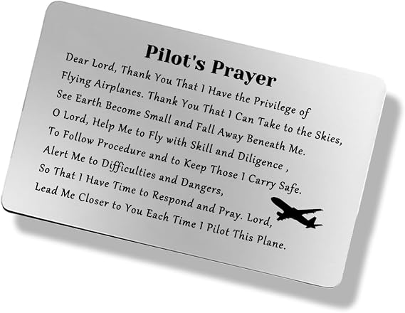Pilot Gift Pilot's Prayer Wallet Card Pilot Gifts For Dad Men Women Future Pilot Present Bible Verse Wallet Insert Graduation Christmas Birthday Present