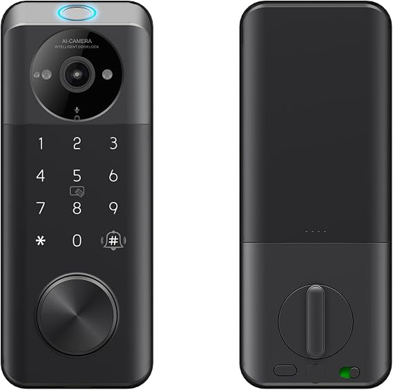 AceFox Smart Door Lock Built-in Video Doorbell, WiFi