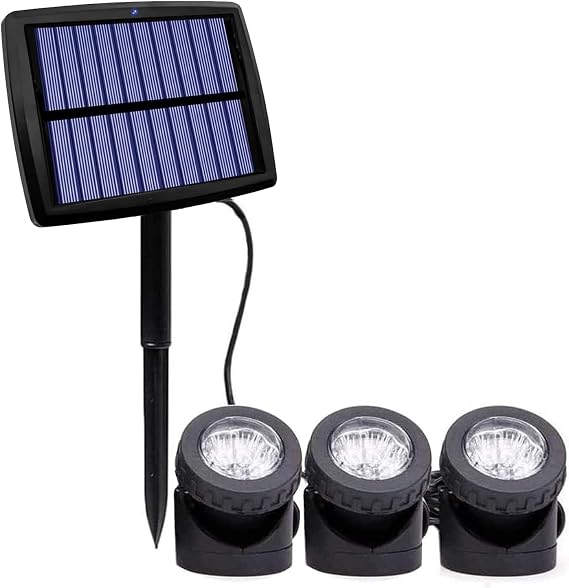 AVEKI Solar Pond Light, Set of 3 Lights Waterproof Landscape Spotlight [Energy Class A]