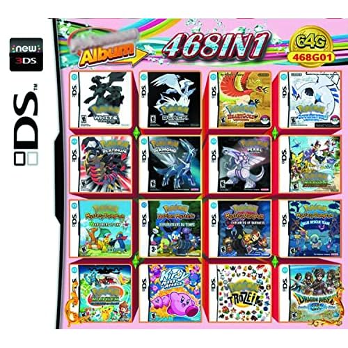 erere 468 in 1 Games Super Combo Cartridge Game Card for DS NDS NDSL NDSi 3DS 2DS XL New