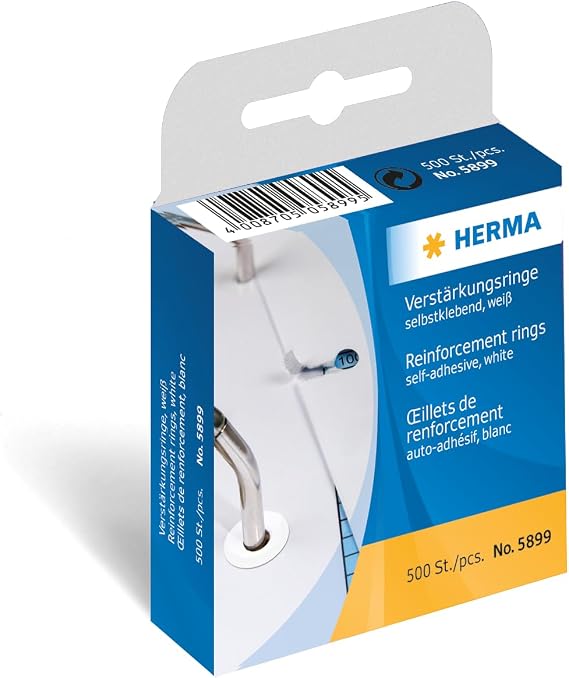 Herma Roll of Self-Adhesive Reinforcement Rings Durchmesser Pack of 500 White