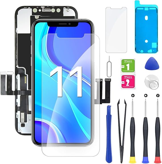 EXW for iPhone 11 LCD Screen Replacement 6.1 ’’ 3D Touch Replacement Screen Full HD Display Digitizer with Repair Tools Kit+ Waterproof+Screen Protector for A2111/A2223/A2221