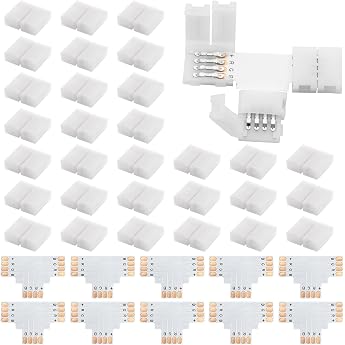 LED Strip Verbinder Verlängerung Eckverbinder LED Streifen Befestigungsclips Für 10mm 4 Polig RGB 5050