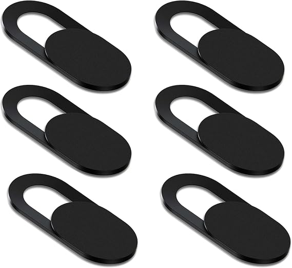 [6 Pack] Webcam Cover Slide 0.027in Ultra Thin Web Camera Cover fits Laptop, Desktop, PC, Macboook Pro, iMac, Mac mini, Computer, Smartphone,Protect Your Privacy and Security,Strong Adhensive-Black