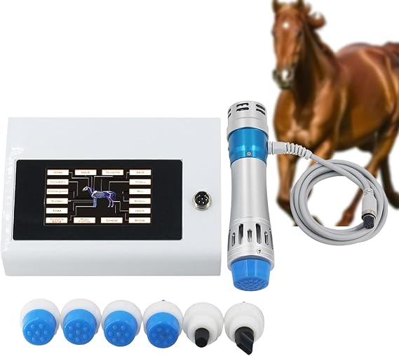 Veterinary Shock Wave Therapy Machine, Extracorporeal Shockwave Device,with 7 Heads,for Horses and Animals