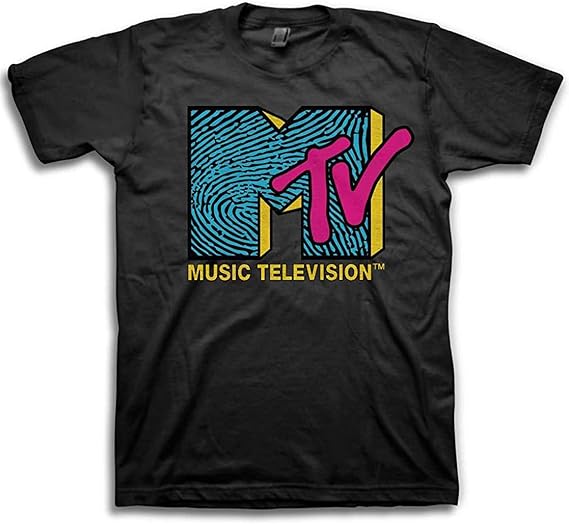 MTV Mens Shirt with Fingerprint - #TBT Mens 1980's Clothing - I Want My T-Shirt