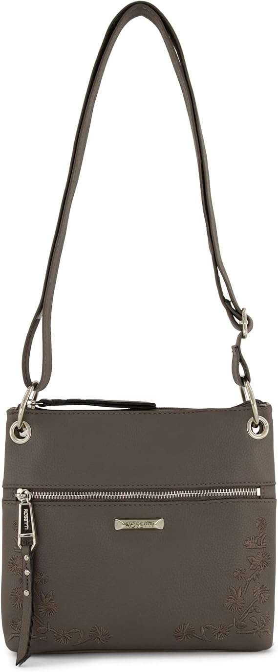 Rosetti Women's Bodhi Mini Crossbody Bag, Faux Leather Purse, Adjustable Strap, Smoke, One Size
