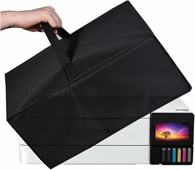 Heavy Duty Waterproof Double Layers Printer Dust Cover for Epson Photo ET-8550 Wireless Wide-Format All-in-One Supertank Printer Black