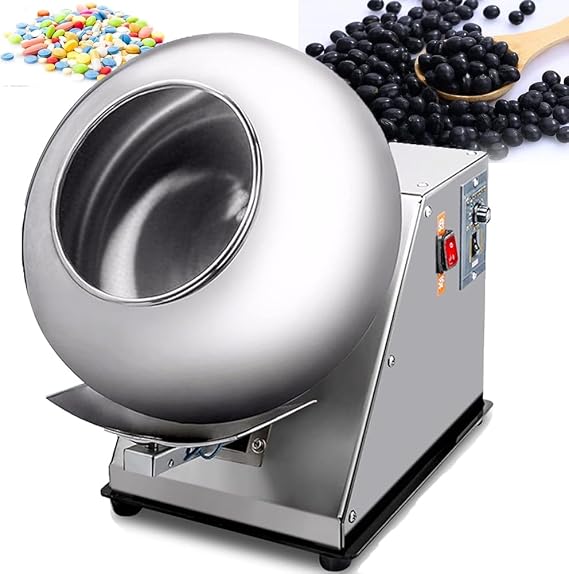 Table Top Small Commercial Mini Chocolate Panning Machine - Automatic Tablet Coating Machine Chocolate Coating Machine Sugar Coating Pan Coater Sugar Pan Peanut Nut Coating Machine(Color:220V)