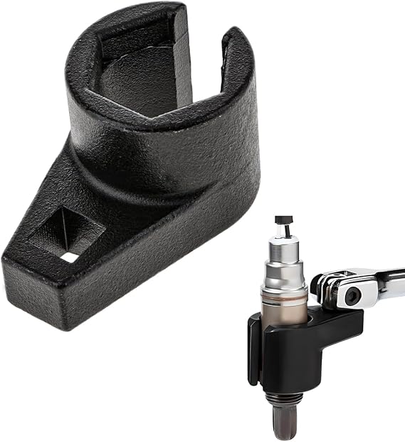 Wevdn Oxygen Sensor Socket, 3/8-Inch Drive by 7/8-Inch 22mm, Offset 6-Point, Automotive Oxygen Sensor Remover Tool