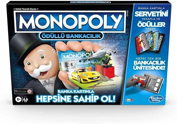 Hasbro Gaming Monopoly Ödüllü Bankacılık Kutu Oyunu, 8+ yaş, 2-4 oyuncu