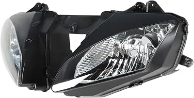 LABLT Black Front Headlight Motorcycle Headlamp Replacement for Yamaha YZF R6 YZFR6 2006 2007