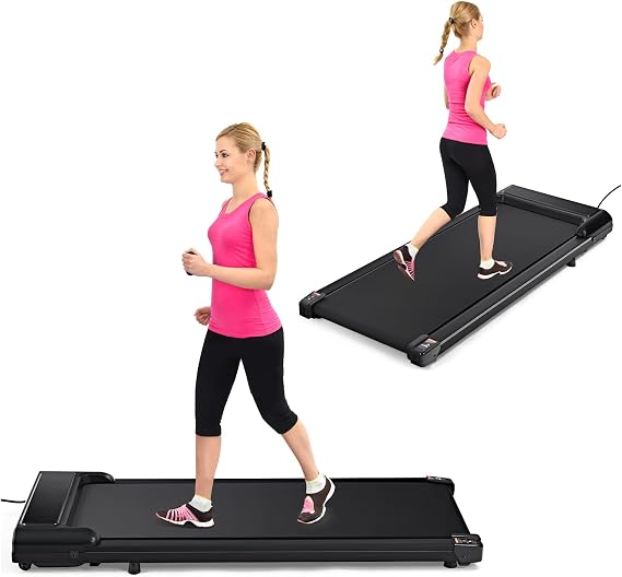Under Desk Treadmill, 2.5HP Walking Pad for Home Office, 300 Lbs Capacity Portable Treadmill with Remote Control & LED Display, 2 in 1 Treadmill for Walking Jogging and Running