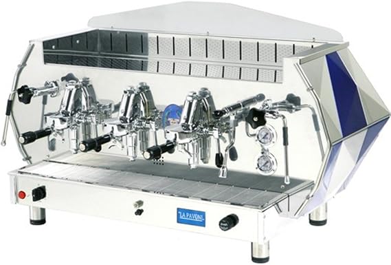 La Pavoni DIA 3V-B 3-Group Diamante Volumetric Espresso Coffee Machine, Sapphire Blue, 22.5L Boiler Water Capacity, Pivoting Steam Wands