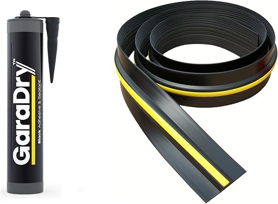 12 High Garage Door Threshold Seal Kit 83 Length | Flexible PVC | Complete Kit Includes Adhesive | GaraDry