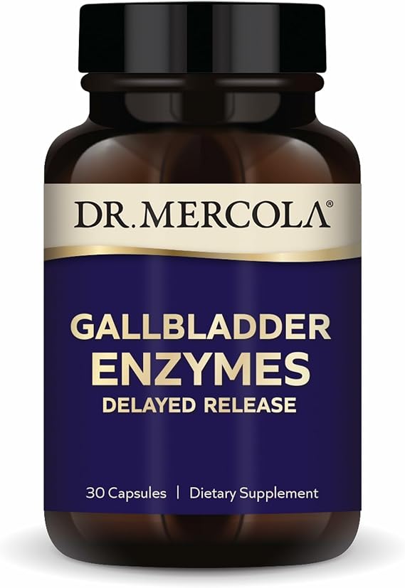 Dr. Mercola Gallbladder Enzymes, 30 Delayed Release Capsules (30 Servings) | Gallbladder and Digestive Health Support, Pancreatic Protease, Amylase, and Lipase, Non-GMO, Gluten-Free, and Soy-Free