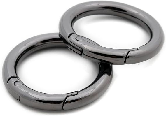 O Ring Spring, 10 PCS Opening Snap Trigger Clip Buckle Charm Purse Making (Gunmetal,1")