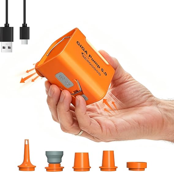 Aerogogo GIGA Pump 5.0 | Ultra Hızlı Şişirme & Vakum Pompası, LED Işıklı (260 L/dk, 5 kPa)