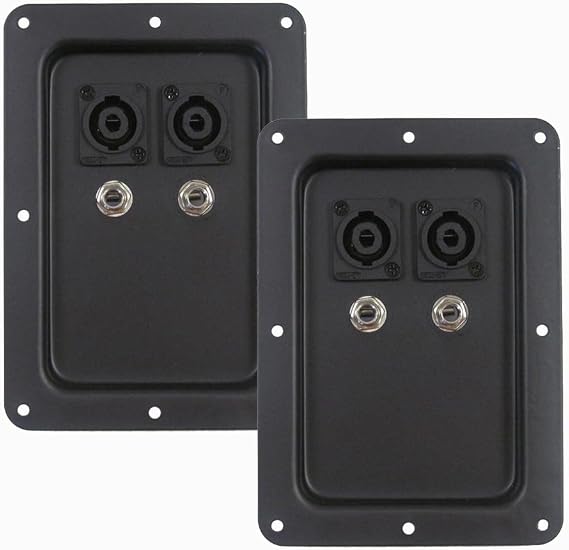 Seismic Audio - Pair of Jack Plates with Dual Speakon and Dual 1/4" PA/DJ Speaker Cabinet
