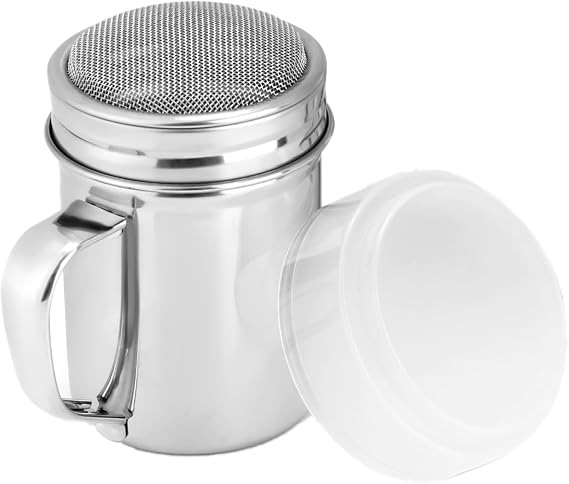 Accmor Powdered Sugar Shaker Duster, Cinnamon Shaker Flour Duster Sifter, Fine Mesh Stainless Steel Shaker for Sugar Flour Cocoa Coffee Bar, 6 Ounce, 1 Pack