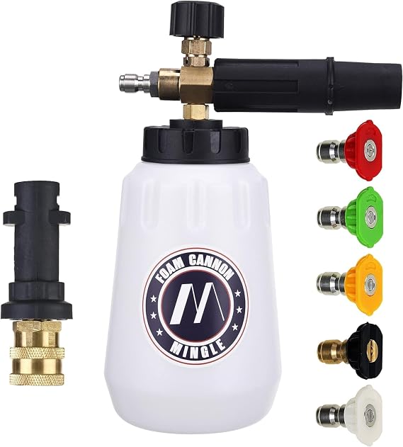 M MINGLE Foam Cannon, Compatible with Karcher K2-K7, 5 Nozzle Tips