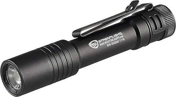 Streamlight 66320 MacroStream 500-Lumen 2,000-Candela Flashlight, Black | 500 lumens; 2,000 candela peak beam; USB rechargeable capable; multi-mode lighting; IPX-rated water resistant